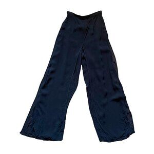 VTG Tadashi Shoji Chiffon Wide-Leg Palazzo Pants Women 40 Office Evening Black
